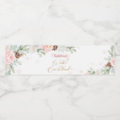 赤面ピンクの冬のオネダーランドの女の子の誕生日 ペットボトルラベル (シングルラベル)