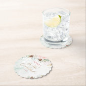 赤面ピンクの冬のオネダーランドの女の子の誕生日 ペーパーコースター (インサイチュ)