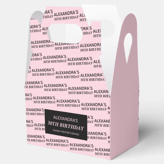 赤面ピンクの名前と年齢の誕生日お気に入りボックス フェイバーボックス (オープン)