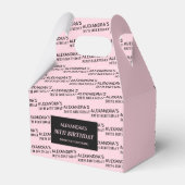 赤面ピンクの名前と年齢の誕生日お気に入りボックス フェイバーボックス (正面サイド)