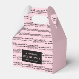 赤面ピンクの名前と年齢の誕生日お気に入りボックス フェイバーボックス