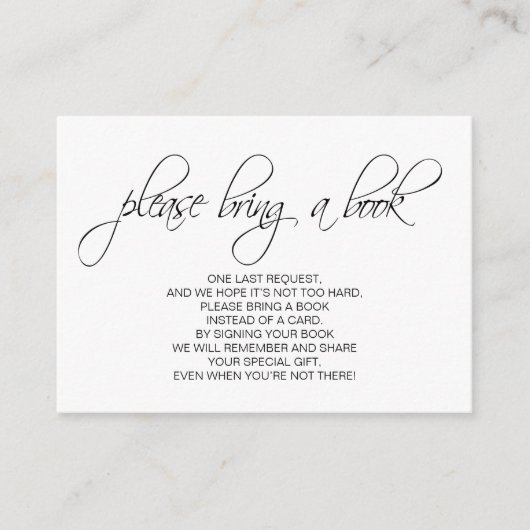 赤面ピンクの女の子が本を持ってくる赤ちゃんシャワーインサート エンクロージャーカード (正面)