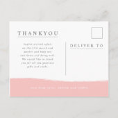 赤面ピンクの完璧な写真の誕生のお知らせ 案内ポストカード (裏面)