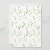 赤面ピンクの小さな野生の花bohoベビーガールシャワー 招待状 (裏面)