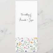 赤面ピンクの弓と花メニューカード名前をカスタムする メニュー (裏面)