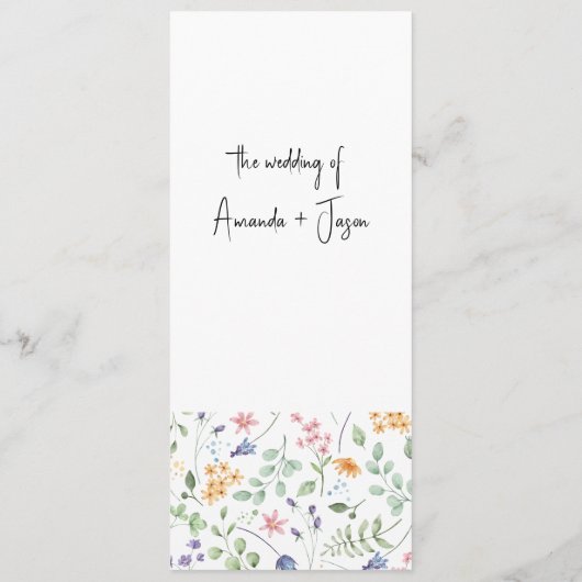 赤面ピンクの弓と花メニューカード名前をカスタムする メニュー (裏面)