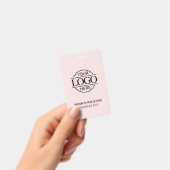赤面ピンクの従業員IDカスタムとビジネスロゴ バッジ (手持ち)