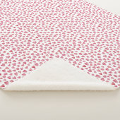 赤面ピンクの愛のハートパターン シェルパブランケット (3/4)