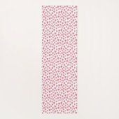 赤面ピンクの愛ハートパターン ヨガマット (裏面)