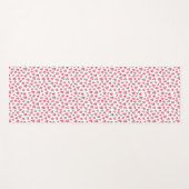 赤面ピンクの愛ハートパターン ヨガマット (正面(横))