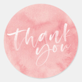 赤面ピンクの手で文字を付け感謝していたあなたのシール ラウンドシール