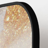 赤面ピンクの抽象芸術図形 ピックルボールラケット (左詳細)