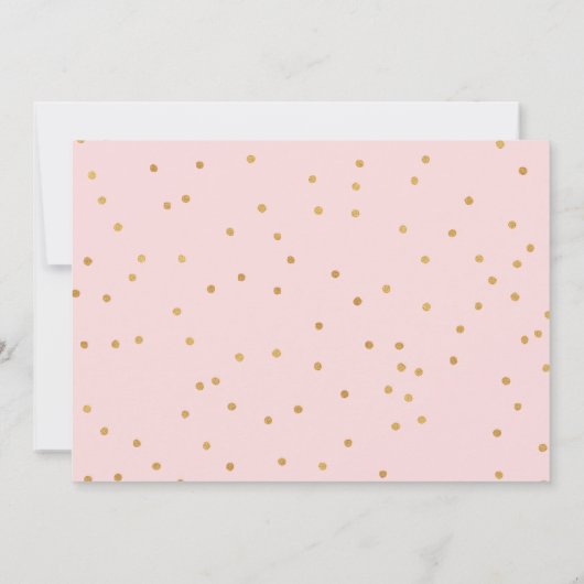 赤面ピンクの植物性ベビーシャワー 招待状 (裏面)