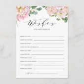 赤面ピンクの水の色のバラ赤ちゃんシャワーの願い エンクロージャーカード (正面)