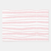 赤面ピンクの水の色のパタストライプのーン ラッピングペーパーシート (正面)
