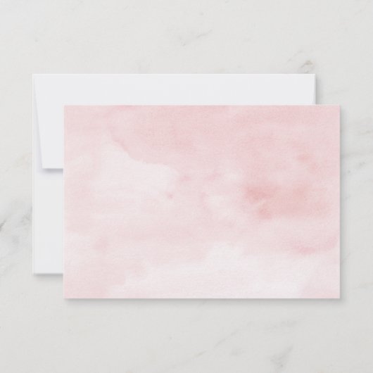 赤面ピンクの水の色の弓の赤ちゃんシャワーありがとう サンキューカード (裏面)