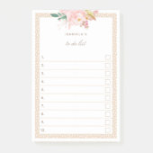 赤面ピンクの水の色の牡丹リストに番号を付ける ポストイット (正面)