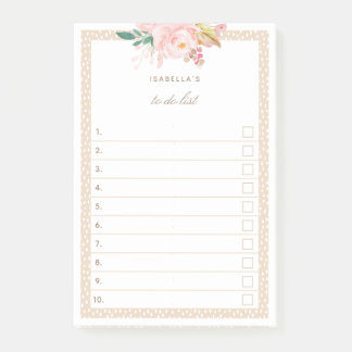 赤面ピンクの水の色の牡丹リストに番号を付ける ポストイット