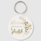 赤面ピンクの水の色の開花が植えられている場所 キーホルダー (正面)