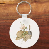 赤面ピンクの水の色の開花が植えられている場所 キーホルダー (裏面)