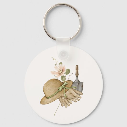 赤面ピンクの水の色の開花が植えられている場所 キーホルダー (裏面)