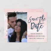 赤面ピンクの水の色を洗う日付写真を保存 案内ポストカード (正面/裏面)