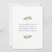 赤面ピンクの水カラーリースベビーシャワー 招待状 (裏面)