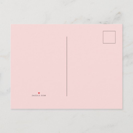 赤面ピンクの水彩フローラベビーシャワー インビテーションポストカード (裏面)