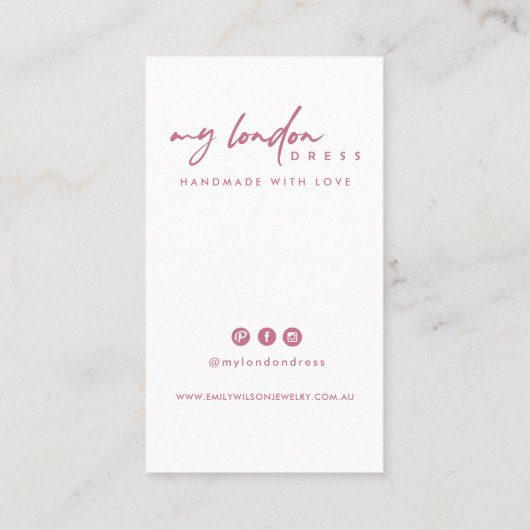 赤面ピンクの水彩星の丸ありがとう 名刺 (裏面)