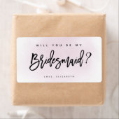 赤面ピンクの水彩私の花嫁になる ラベル (インサイチュ)