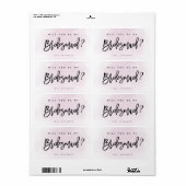 赤面ピンクの水彩私の花嫁になる ラベル (フルシート)