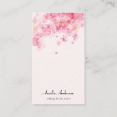 赤面ピンクの水彩花メイクアップアーティスト ロイヤリティカード (正面)