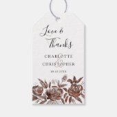 赤面ピンクの水結婚色の花感謝していのあなた ギフトタグ (正面)