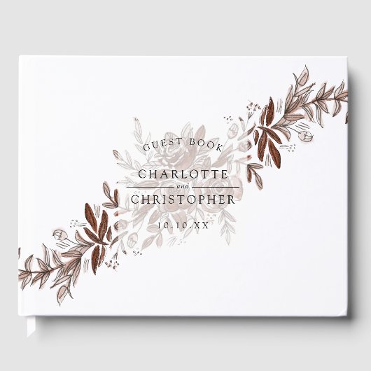 赤面ピンクの水結婚色 ゲストブック (正面)