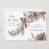 赤面ピンクの水色の花は日付を保存 招待状 (正面)