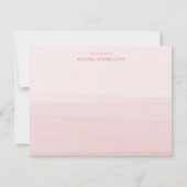 赤面ピンクの水色グラデーション ノートカード (正面)