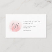 赤面ピンクの水色フェミニン 名刺 (裏面)