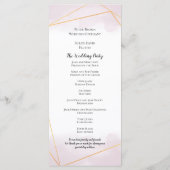 赤面ピンクの水色金ゴールドのジオメトリックライ結婚ン プログラム (裏面)