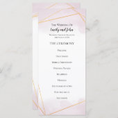赤面ピンクの水色金ゴールドのジオメトリックライ結婚ン プログラム (正面/裏面)