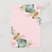 赤面ピンクの熱帯フローラゾウが本を持ってくる エンクロージャーカード (裏面)