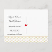 赤面ピンクの熱帯離れの結婚式の日付を保存 案内ポストカード (裏面)