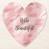 赤面ピンクの獣毛 ペーパーコースター (正面)