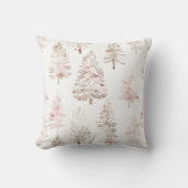 赤面ピンクの白いクリスマスツリー クッション (正面)