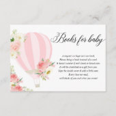 赤面ピンクの白い熱気球ブックのリクエストEncl エンクロージャーカード (正面)