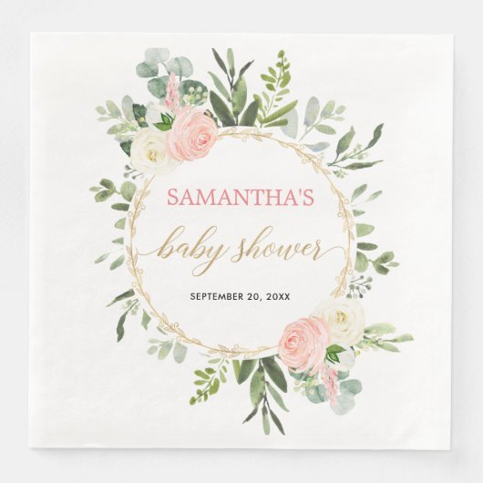 赤面ピンクの白い緑の金ゴールドフローラ エレガント (正面)