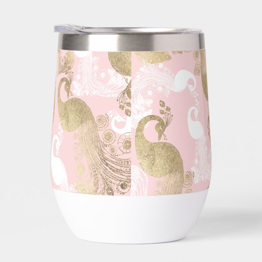 赤面ピンクの白金ゴールド王室のクジャク (右面)