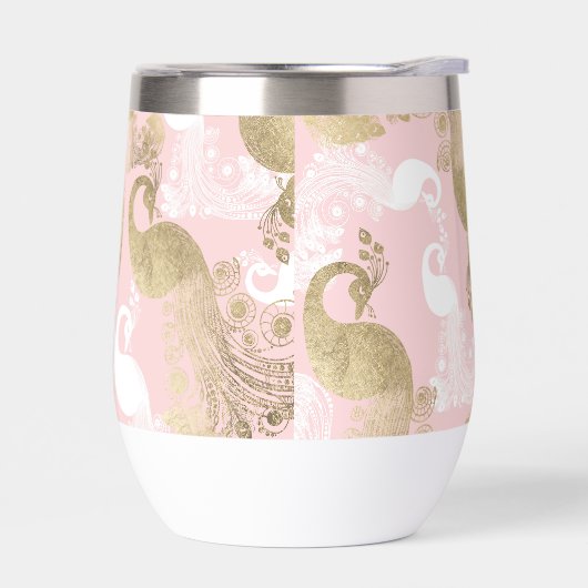 赤面ピンクの白金ゴールド王室のクジャク (左面)