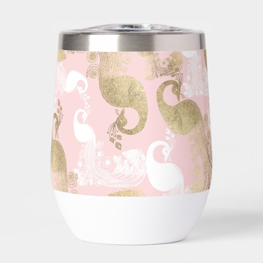 赤面ピンクの白金ゴールド王室のクジャク (正面)