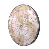 赤面ピンクの白金ゴールド王室のクジャク ダーツボード (正面右)