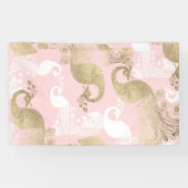 赤面ピンクの白金ゴールド王室のクジャク 横断幕 (横)